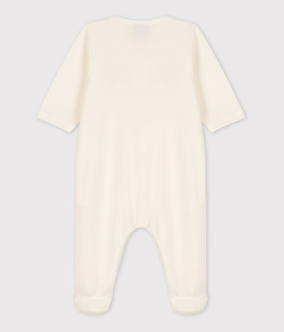 Tutina e cuffietta bebè in jersey doppio bianco MARSHMALLOW