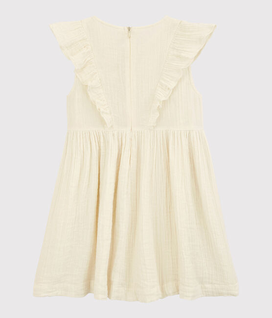 Abito in garza di cotone bio bambina bianco MARSHMALLOW