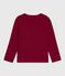 T-shirt a maniche lunghe in cotone tinta unita bambino AMARANTE