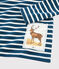 T-shirt marinière bambino Petit Bateau x Deyrolle blu SHADOW/bianco MARSHMALLOW