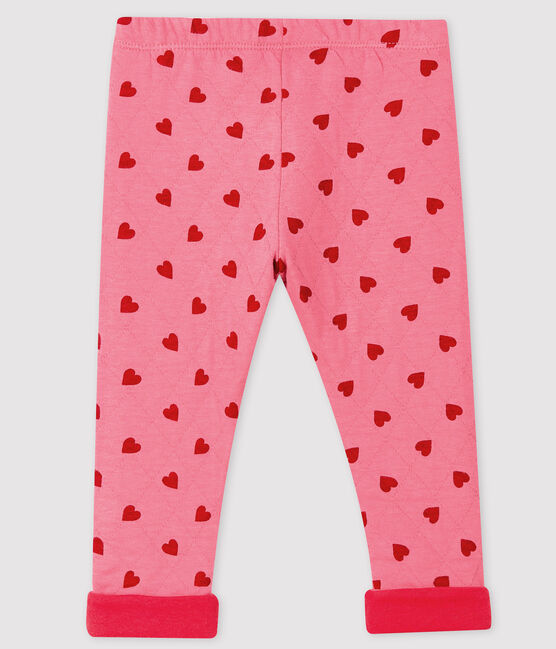 Pantalone in fantasia bebè femmina rosa CHEEK/rosso TERKUIT
