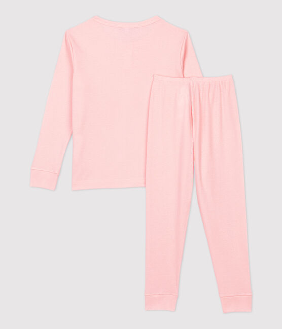 Pigiama bambina/bambino tinta unita in cotone e Lyocell rosa MINOIS