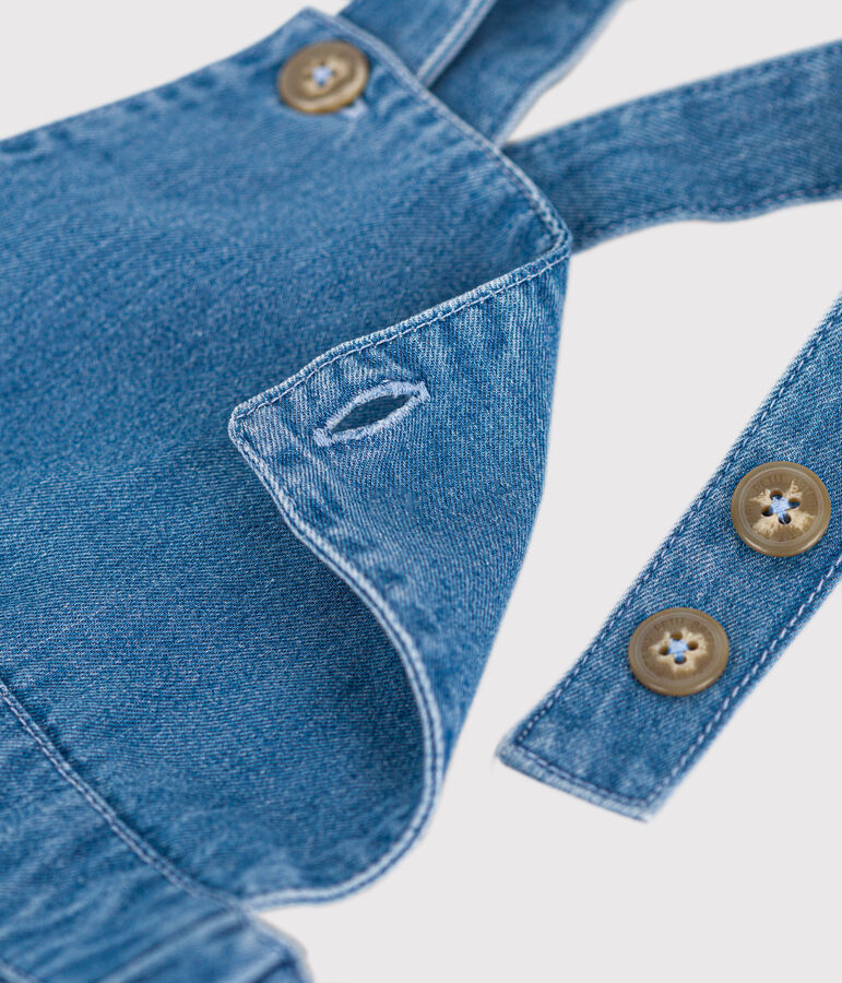 Abito smanicato in denim leggero per beb&egrave; blu