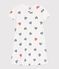 Camicia da notte in cotone con cuori stampati bambina bianco MARSHMALLOW/bianco MULTICO