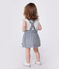 Abito salopette in cotone a righe neonato blu MEDIEVAL/bianco MARSHMALLOW