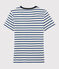T-shirt scollo a V iconica Donna bianco MARSHMALLOW/blu SURF