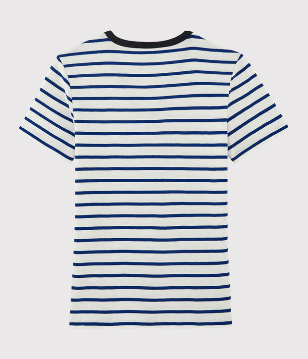 T-shirt scollo a V iconica Donna bianco/blu