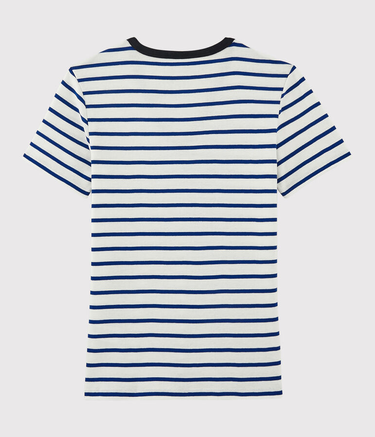 T-shirt scollo a V iconica Donna bianco/blu