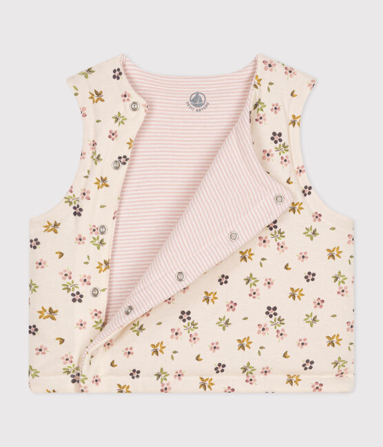 CARDIGAN SENZA MANICHE DOUBLE-FACE IN COTONE NEONATO beige AVALANCHE/ CUIVRE