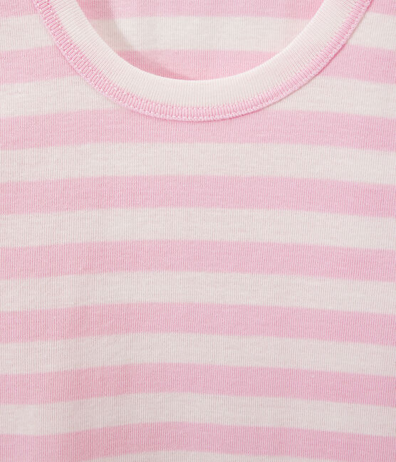Canotta donna in costina originale 1x1 rosa BABYLONE/bianco MARSHMALLOW
