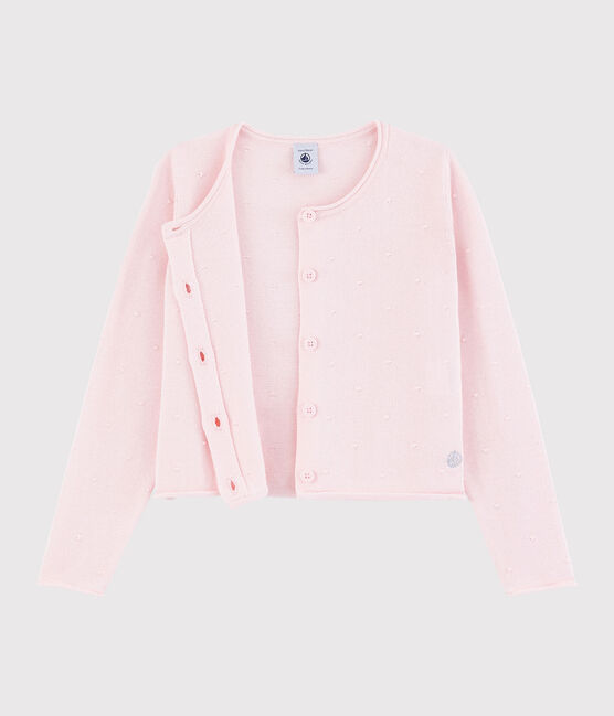 Cardigan tricot in cotone bambina rosa MINOIS