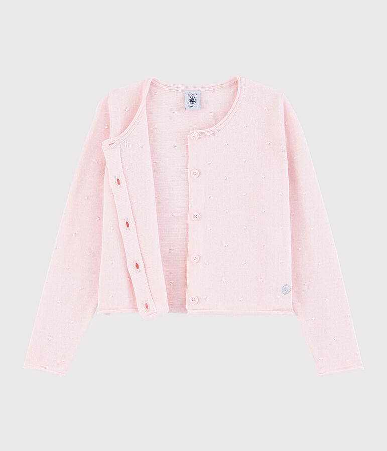Cardigan tricot in cotone bambina rosa MINOIS