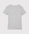 T-shirt scollo a V iconica in cotone Donna grigio BELUGA CHINE