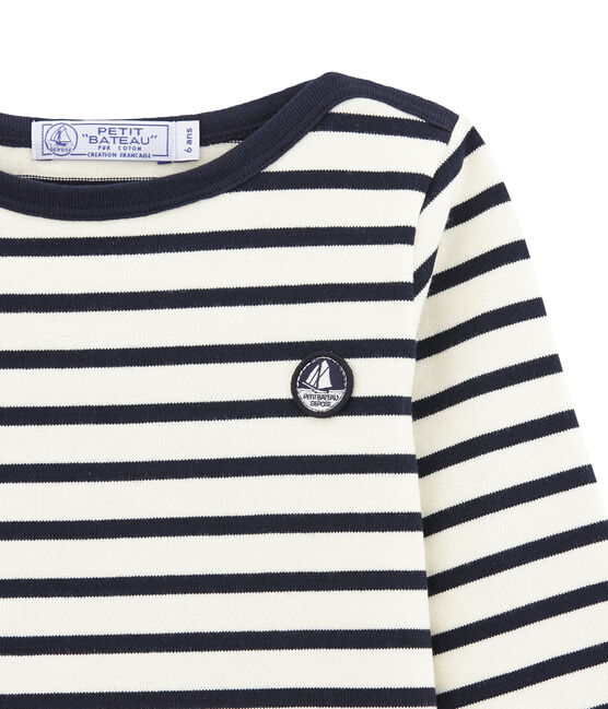 Marinière bambino beige COQUILLE/blu SMOKING