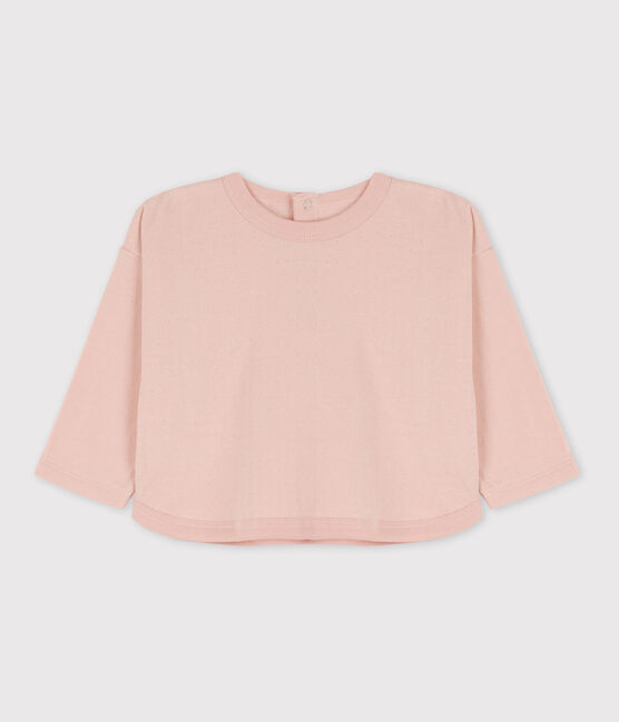 T-shirt maniche lunghe bebè in tubique rosa SALINE