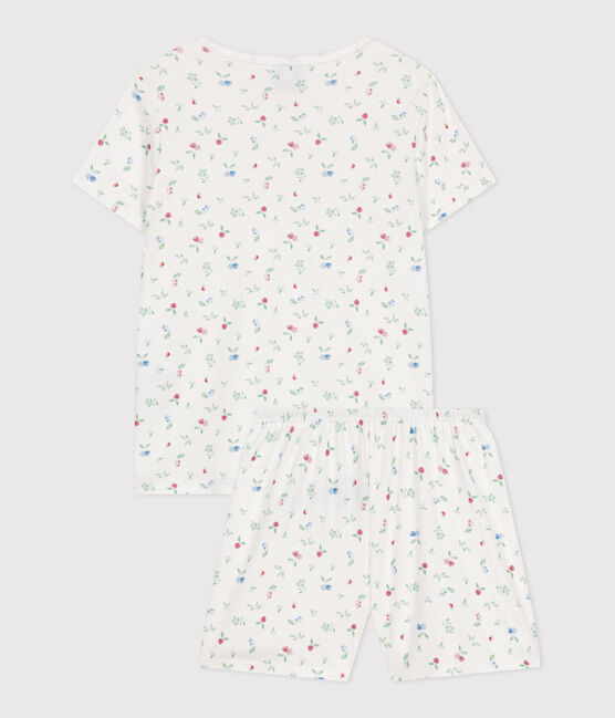 Pigiama corto in cotone con stampa a frutti bambina bianco MARSHMALLOW/bianco MULTICO