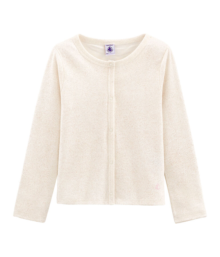 Cardigan bambina bianco/rosa