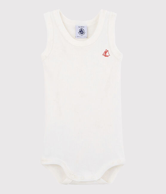 Body senza maniche bebè unisex bianco MARSHMALLOW