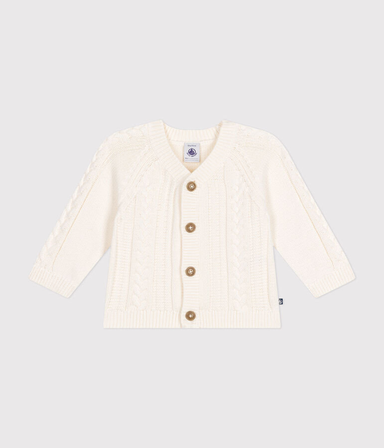 Cardigan in cotone neonato bianco MARSHMALLOW