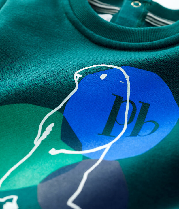 Felpa in molleton beb&egrave;. verde