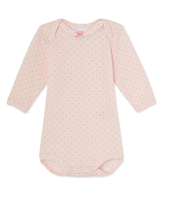 Tutina bebè bambina maniche lunghe in lana e cotone rosa VIENNE/rosa GRETEL