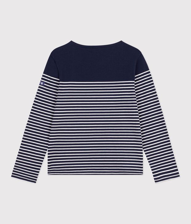 Marini&egrave;re in cotone a righe donna blu/bianco