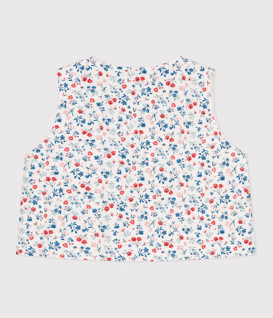 Giacca senza maniche neonato in popeline con stampa a fiori bianco MARSHMALLOW/bianco MULTICO