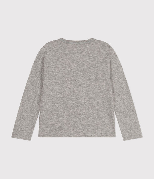 T-shirt a maniche lunghe in cotone bambino grigio