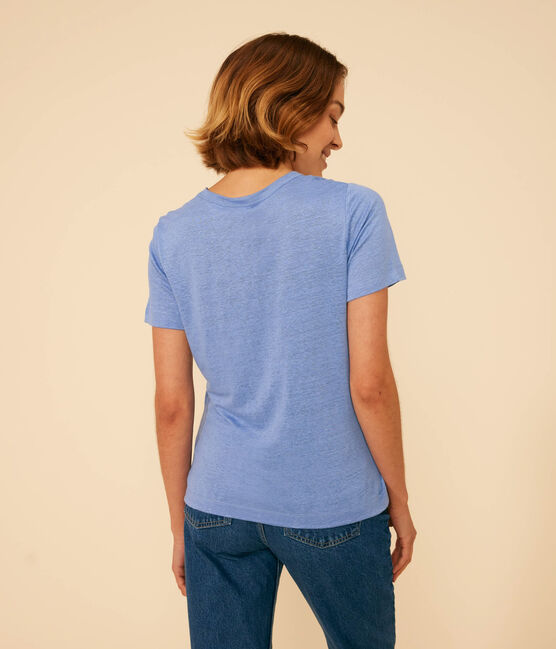 T-shirt L'ICONIQUE in lino da donna blu GAULOISE