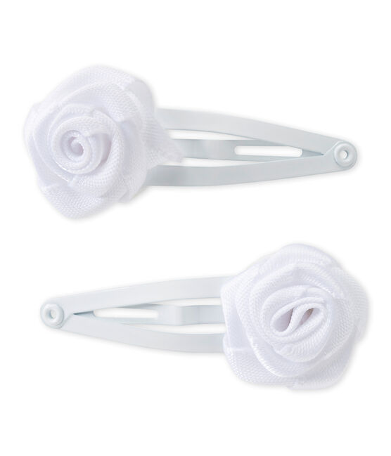 Lotto di 2 mollette per capelli bebé bambina bianco MARSHMALLOW