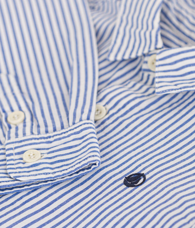 Camicia a righe bambino blu/bianco