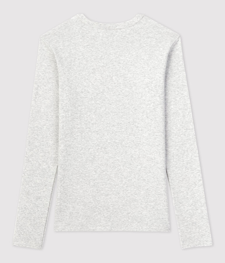 T-shirt L'ICONIQUE girocollo in cotone Donna grigio BELUGA CHINE