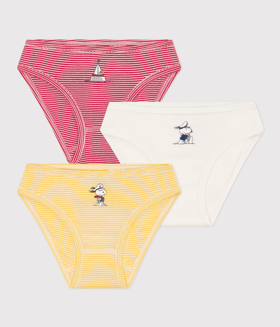 Confezione da 3 slip bambina in cotone Petit Bateau X Snoopy variante 1