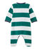 Tutina per bebè bambino in velluto a righe verde OLIVIER/bianco ECUME