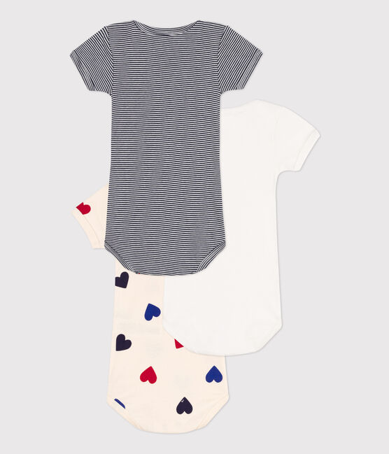 Confezione da 3 body manica corta a cuori in cotone variante 1