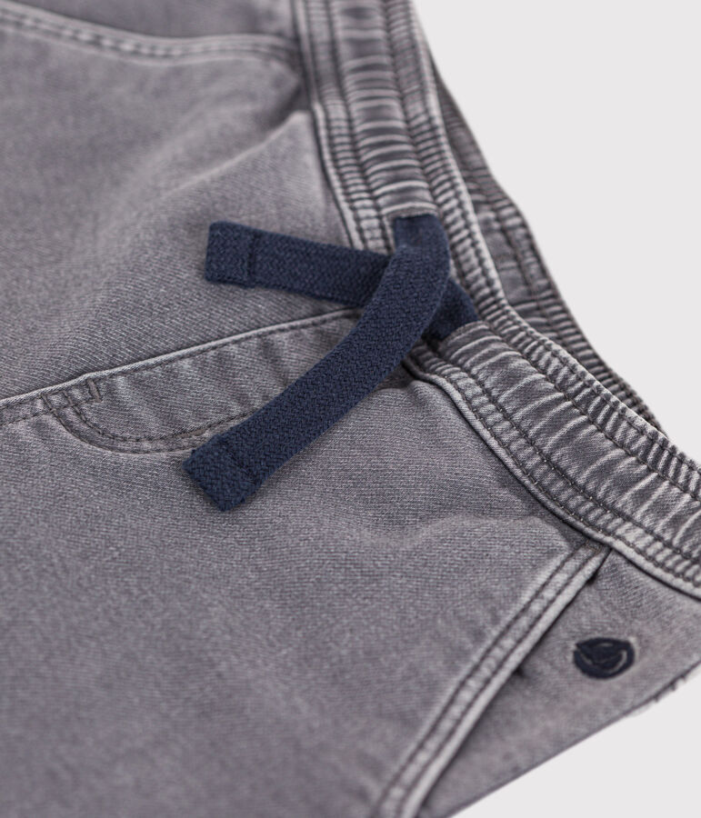 Pantalone bambino in denim taglio regular grigio