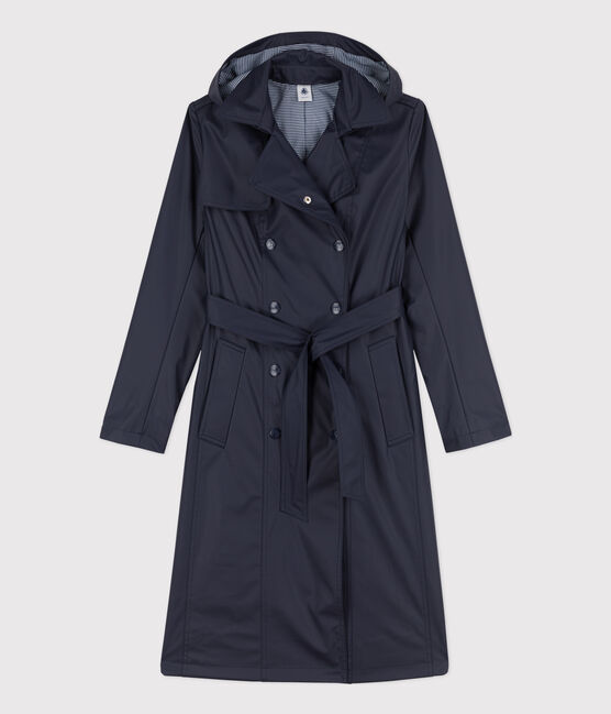 Trench con cappuccio donna blu SMOKING