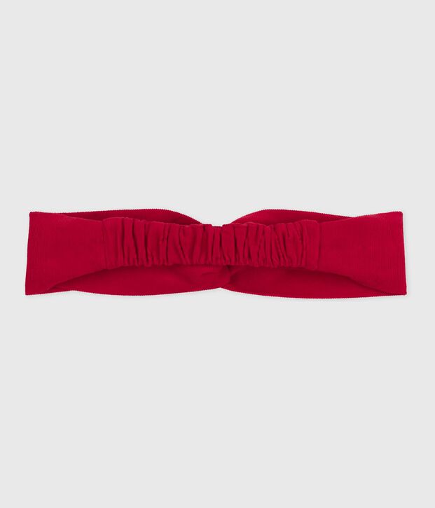 Fascia in velluto bambina rosso