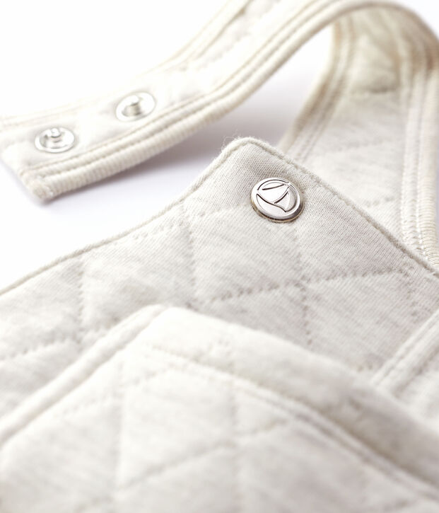 Salopette trapuntata beb&egrave;. beige