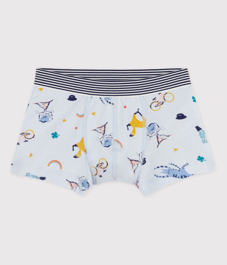 Boxer bambino cotone blu FRAICHEUR/bianco MULTICO