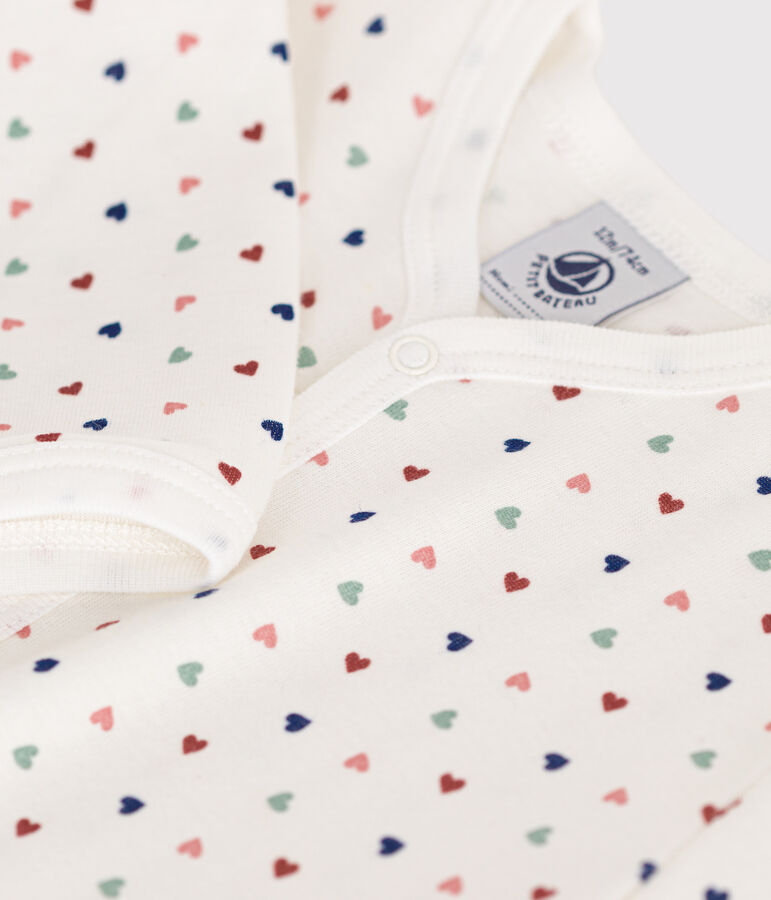 Pigiama beb&egrave; senza piedi in cotone bianco/blu