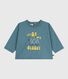 T-shirt a maniche lunghe in cotone con motivo gatto neonato