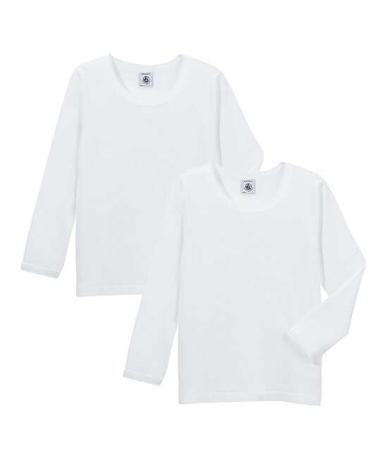 Duo t-shirt maniche lunghe bambina bianco LOT