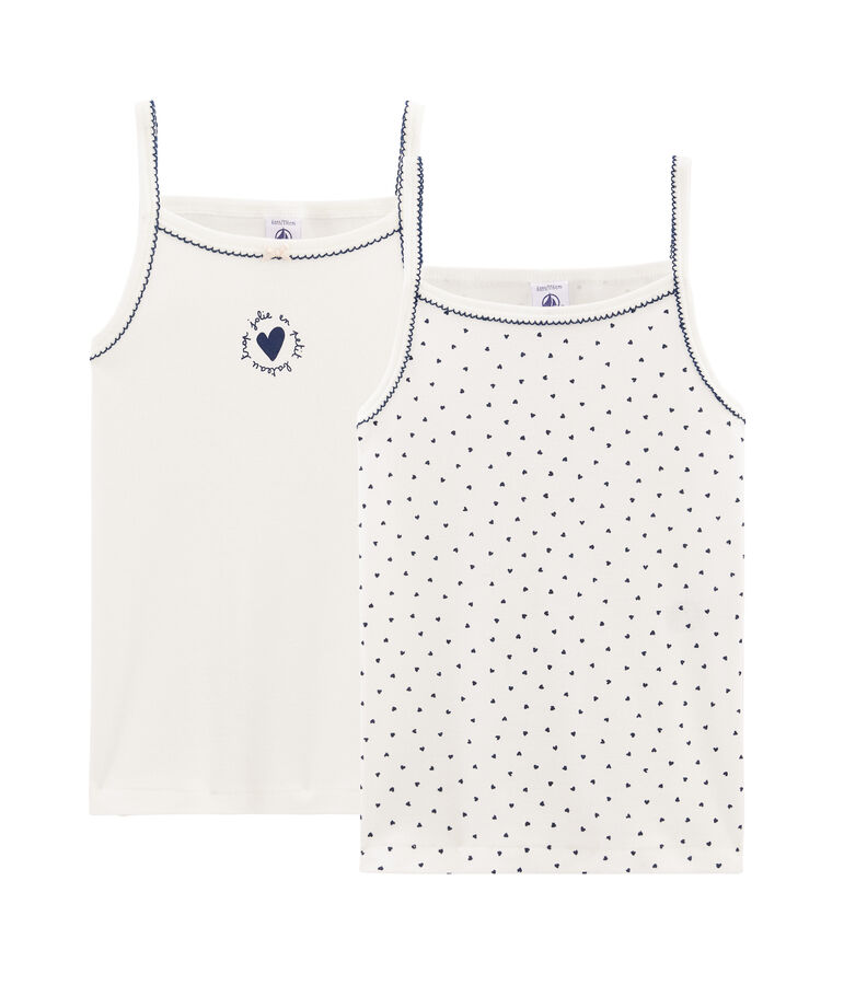 Duo canottiere con spalline bambina multicolore