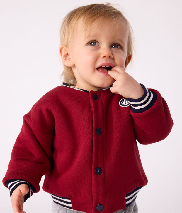 Teddy in cotone e sherpa neonato. rosso