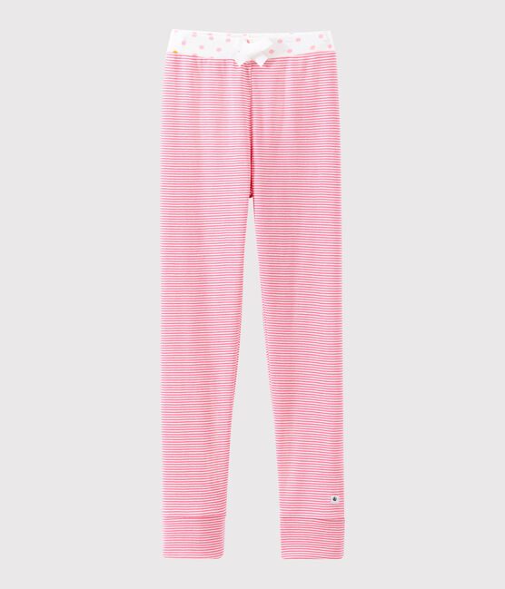 Pantalone per pigiama bambina rosa CHEEK/bianco MARSHMALLOW