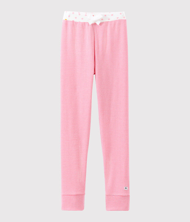 Pantalone per pigiama bambina rosa/bianco