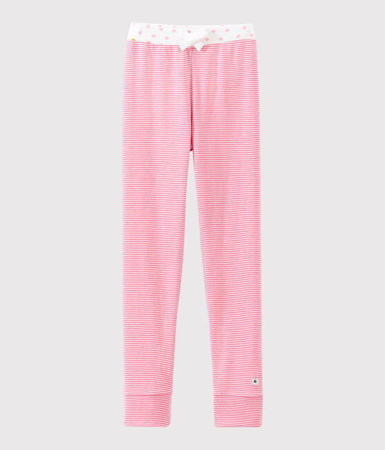 Pantalone per pigiama bambina rosa CHEEK/bianco MARSHMALLOW