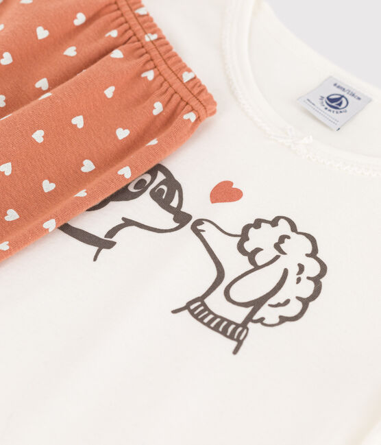 Pigiama bambina in cotone bianco MARSHMALLOW/bianco MULTICO