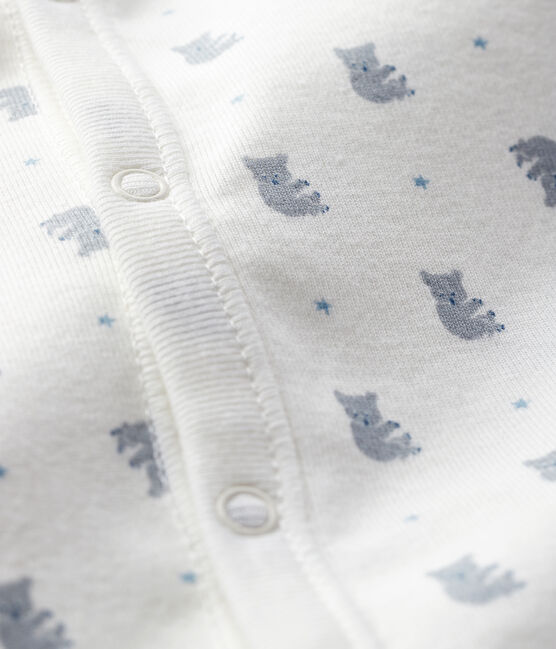 Combisac da neonato fantasia koala a costine bianco MARSHMALLOW/bianco MULTICO